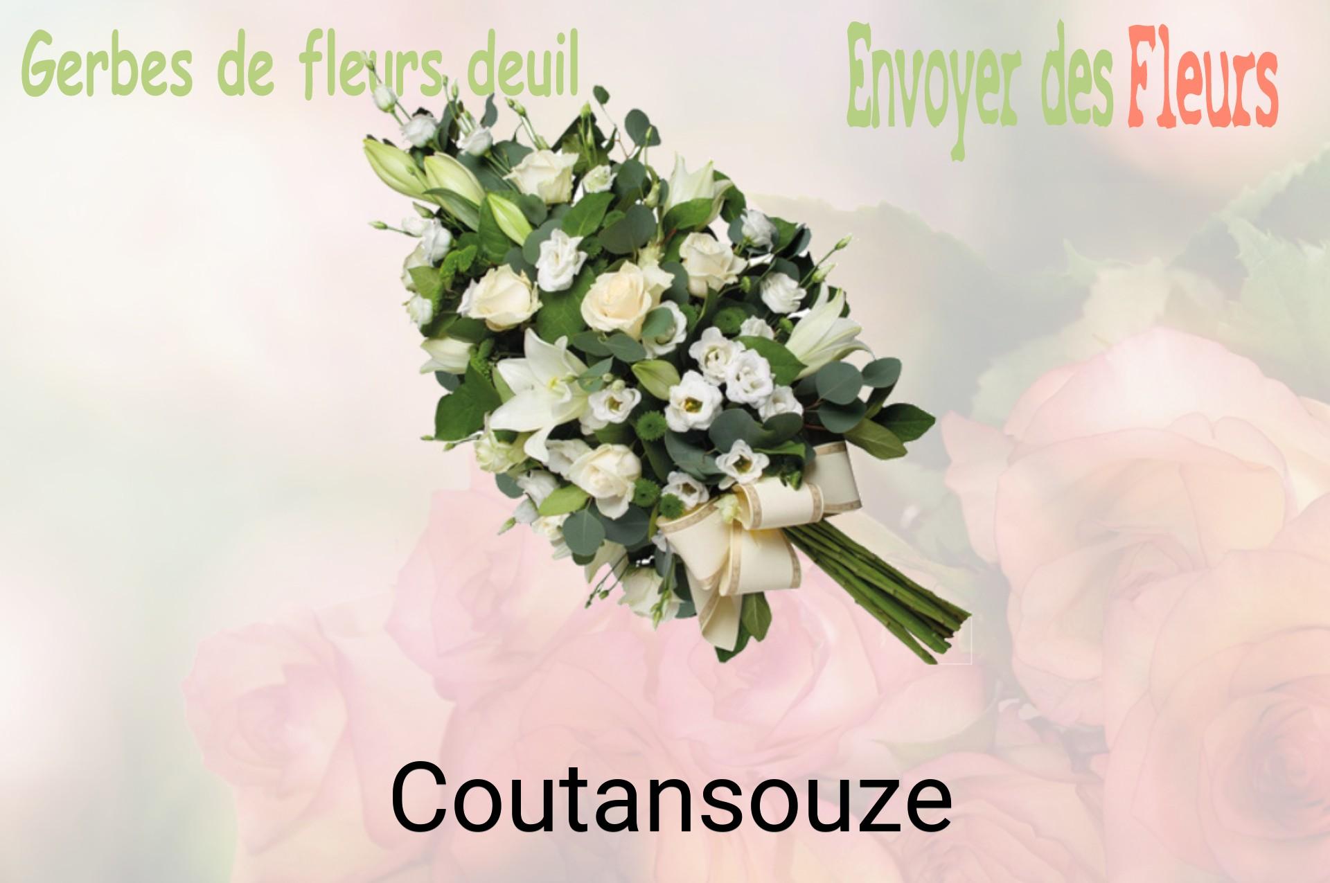 Gerbe de fleurs de deuil livrée à Coutansouze